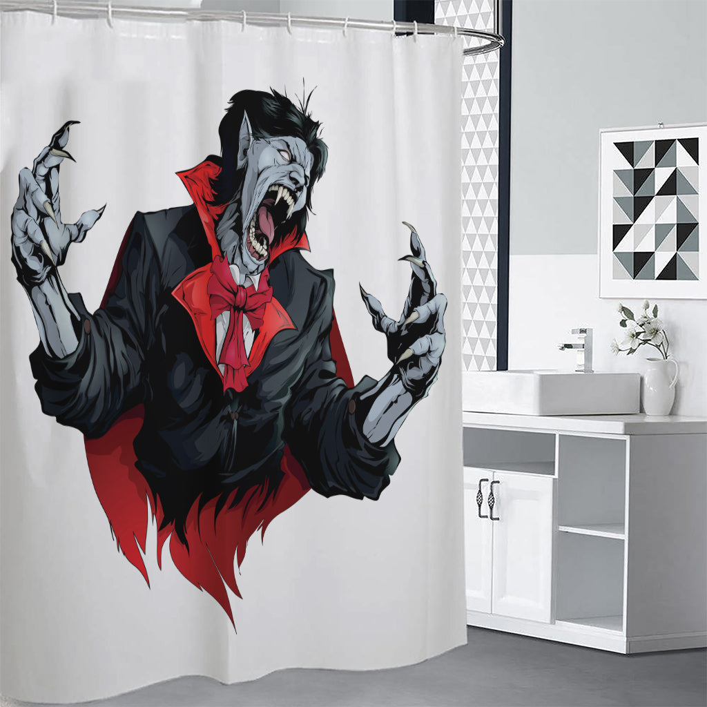 Halloween Evil Vampire Print Shower Curtain