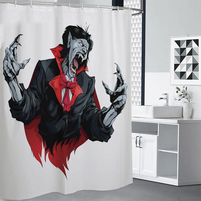 Halloween Evil Vampire Print Shower Curtain