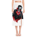 Halloween Evil Vampire Print Side Slit Midi Skirt