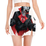 Halloween Evil Vampire Print Side Slit Mini Skirt