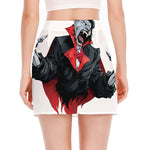 Halloween Evil Vampire Print Side Slit Mini Skirt