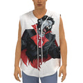 Halloween Evil Vampire Print Sleeveless Baseball Jersey