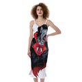 Halloween Evil Vampire Print Slim Fit Midi Cami Dress