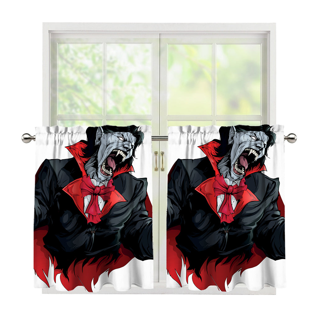 Halloween Evil Vampire Print Tier Curtains