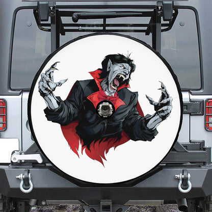 Halloween Evil Vampire Print Tire Cover With Camera Hole
