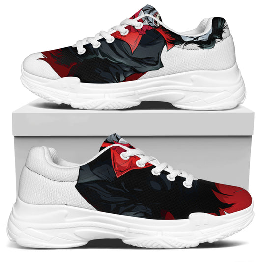 Halloween Evil Vampire Print White Chunky Shoes