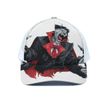 Halloween Evil Vampire Print White Mesh Trucker Cap