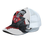 Halloween Evil Vampire Print White Mesh Trucker Cap