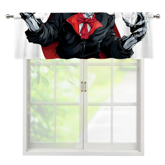 Halloween Evil Vampire Print Window Valance