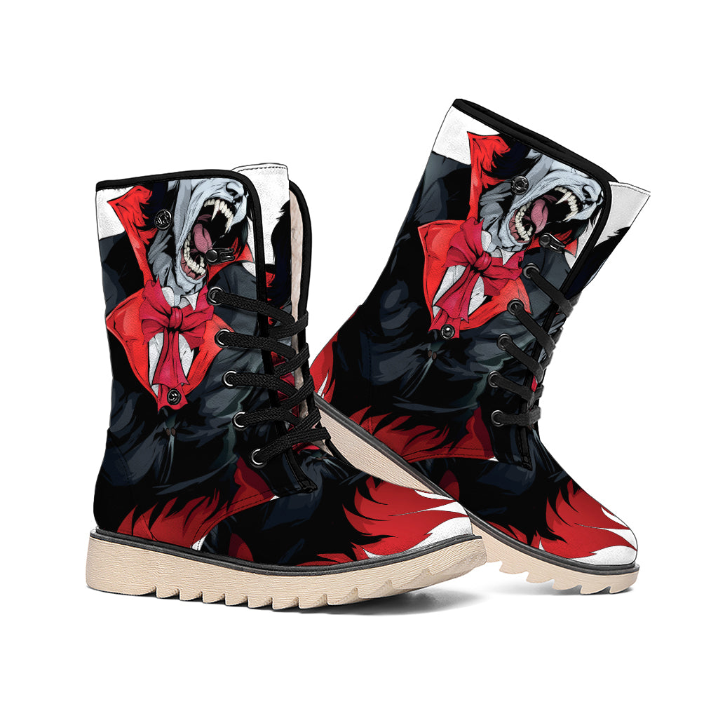 Halloween Evil Vampire Print Winter Boots