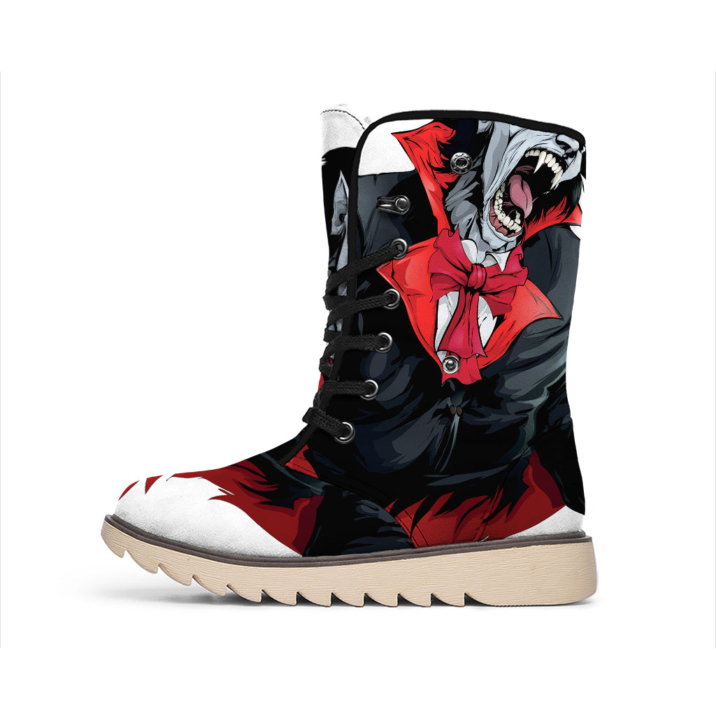 Halloween Evil Vampire Print Winter Boots