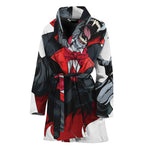 Halloween Evil Vampire Print Women's Bathrobe