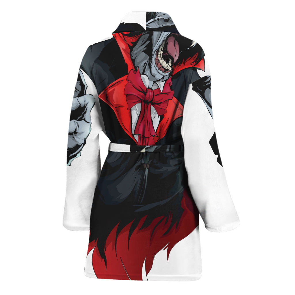 Halloween Evil Vampire Print Women's Bathrobe