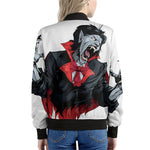 Halloween Evil Vampire Print Women's Bomber Jacket