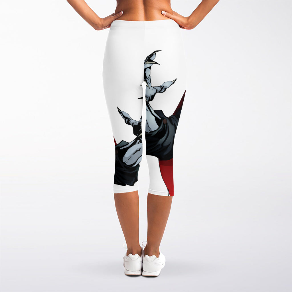 Halloween Evil Vampire Print Women's Capri Leggings
