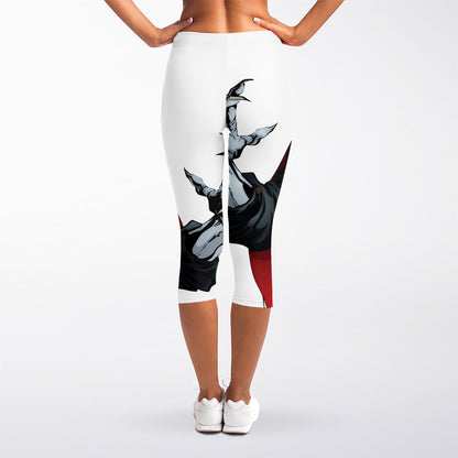 Halloween Evil Vampire Print Women's Capri Leggings
