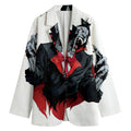 Halloween Evil Vampire Print Women's Cotton Blazer