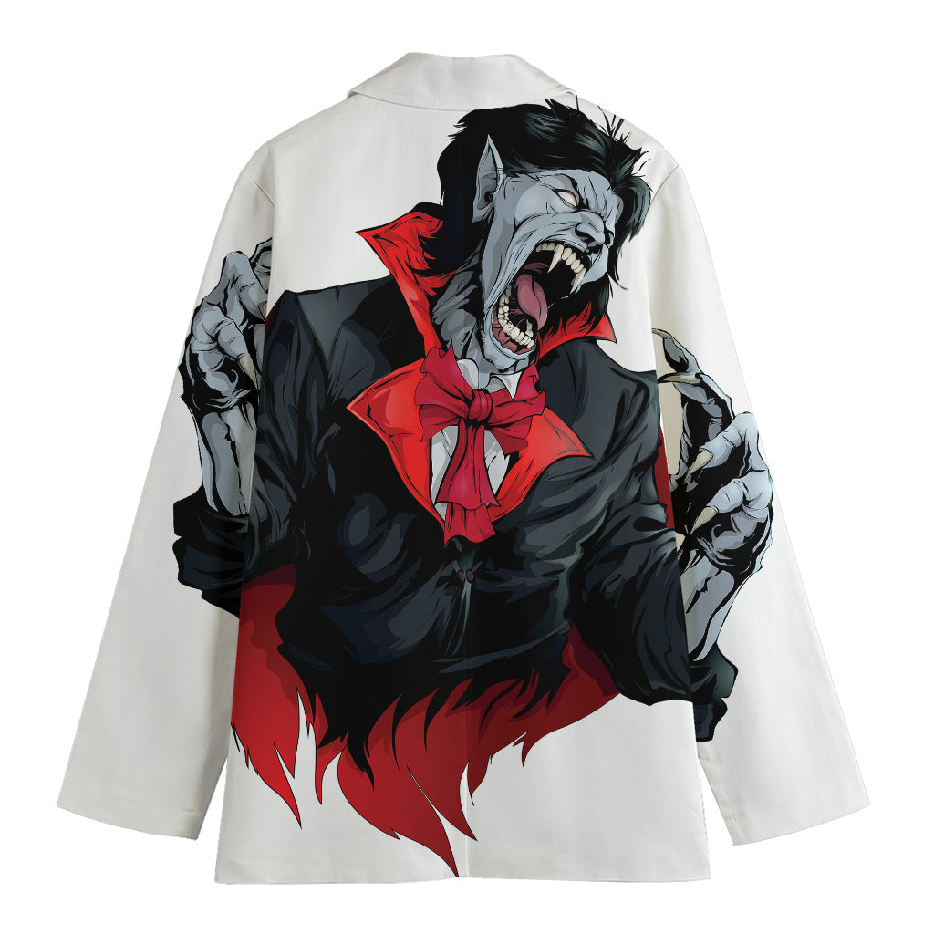 Halloween Evil Vampire Print Women's Cotton Blazer