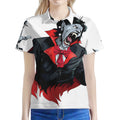 Halloween Evil Vampire Print Women's Polo Shirt
