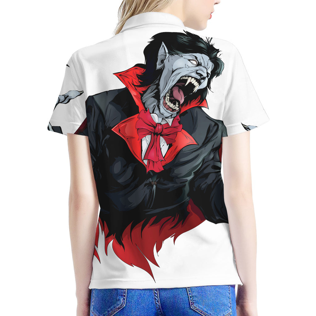 Halloween Evil Vampire Print Women's Polo Shirt