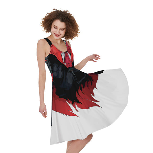 Halloween Evil Vampire Print Women's Sleeveless Dress