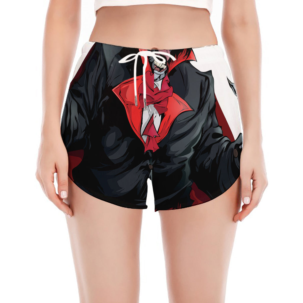 Halloween Evil Vampire Print Women's Split Running Shorts
