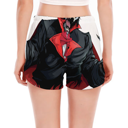 Halloween Evil Vampire Print Women's Split Running Shorts