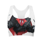 Halloween Evil Vampire Print Women's Sports Bra