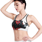 Halloween Evil Vampire Print Women's Sports Bra