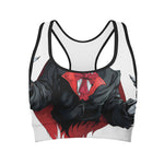 Halloween Evil Vampire Print Women's Sports Bra