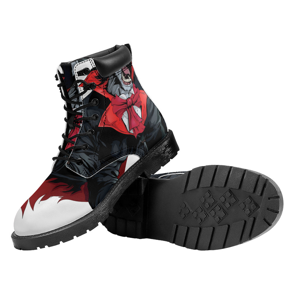 Halloween Evil Vampire Print Work Boots