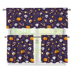 Halloween Eyeball Pattern Print 3 Piece Kitchen Curtains