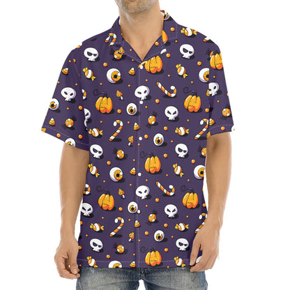 Halloween Eyeball Pattern Print Aloha Shirt