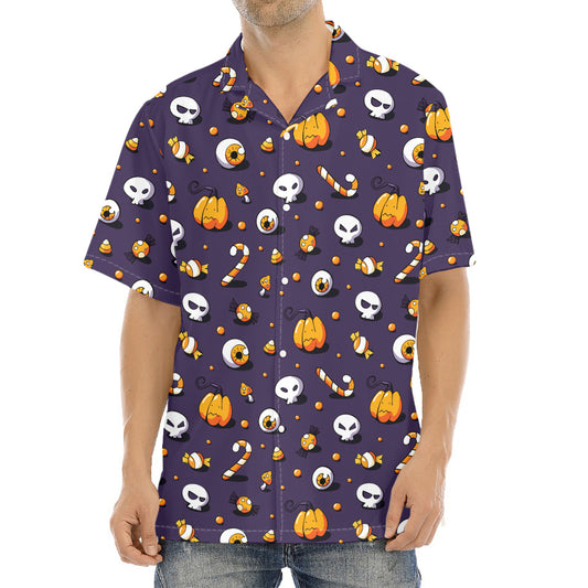 Halloween Eyeball Pattern Print Aloha Shirt