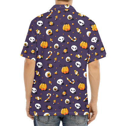 Halloween Eyeball Pattern Print Aloha Shirt