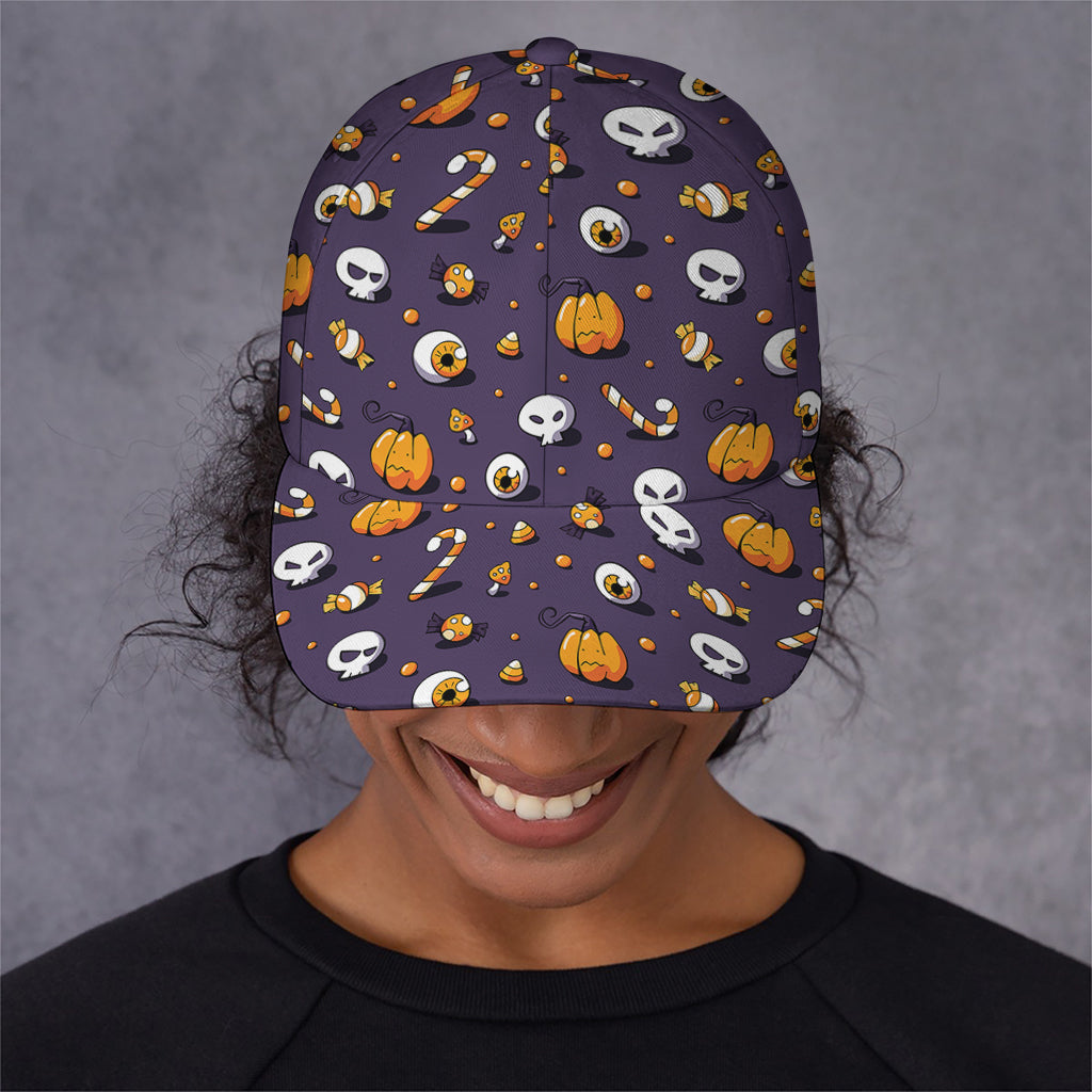 Halloween Eyeball Pattern Print Baseball Cap