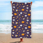 Halloween Eyeball Pattern Print Beach Towel