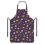 Halloween Eyeball Pattern Print Bib Apron With Pocket