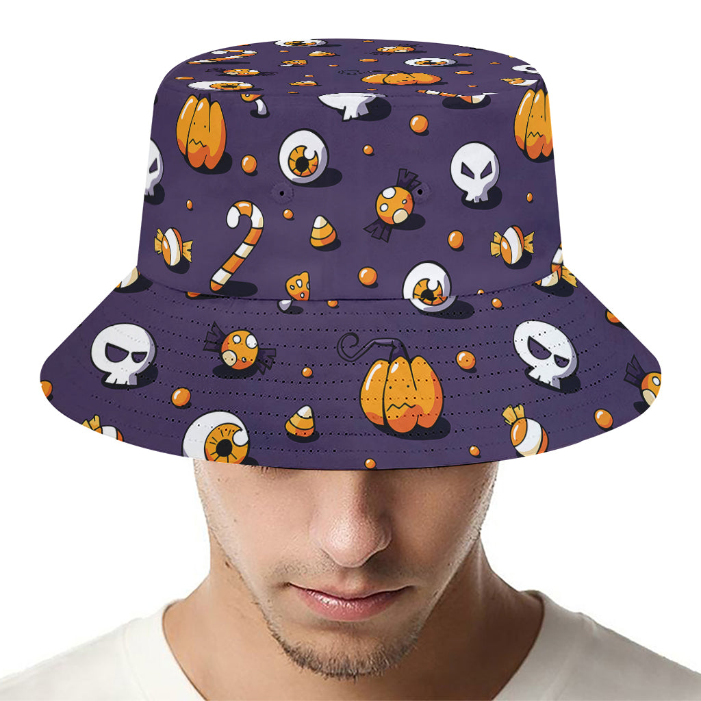 Halloween Eyeball Pattern Print Bucket Hat