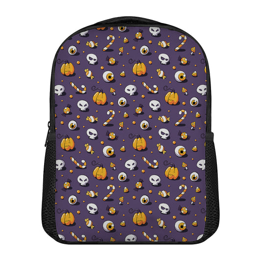 Halloween Eyeball Pattern Print Casual Backpack