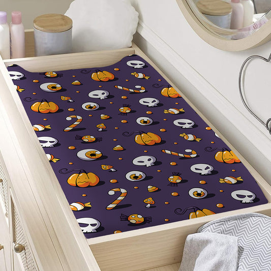 Halloween Eyeball Pattern Print Changing Pad Cover