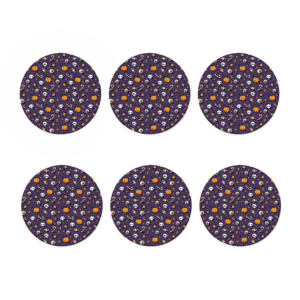 Halloween Eyeball Pattern Print Coaster Set