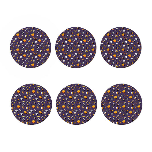 Halloween Eyeball Pattern Print Coaster Set
