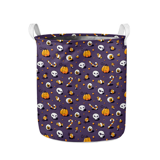 Halloween Eyeball Pattern Print Collapsible Laundry Basket
