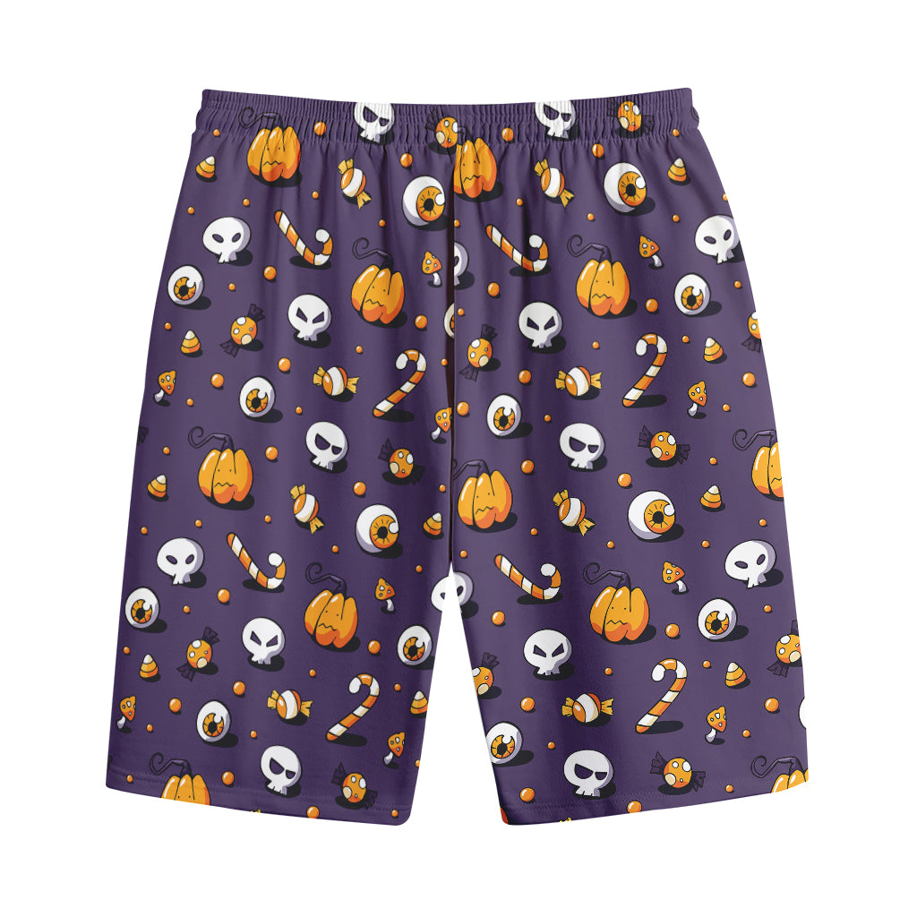 Halloween Eyeball Pattern Print Cotton Shorts