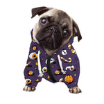 Halloween Eyeball Pattern Print Dog Zip Up Hoodie