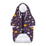 Halloween Eyeball Pattern Print Dog Zip Up Hoodie