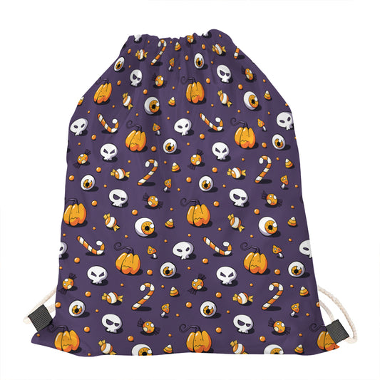 Halloween Eyeball Pattern Print Drawstring Bag