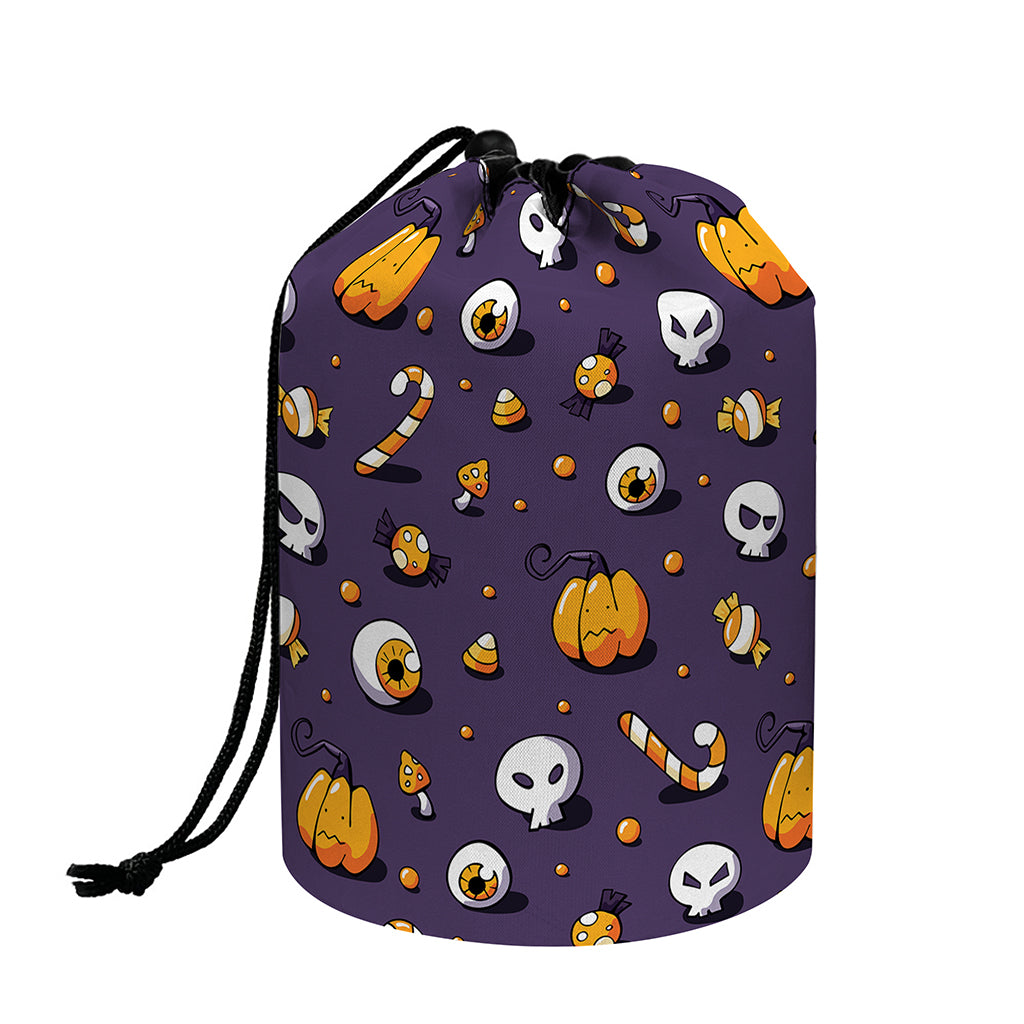 Halloween Eyeball Pattern Print Drawstring Makeup Bag