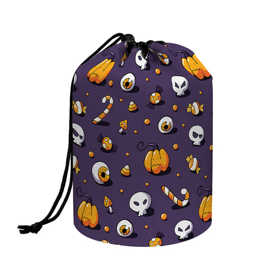Halloween Eyeball Pattern Print Drawstring Makeup Bag